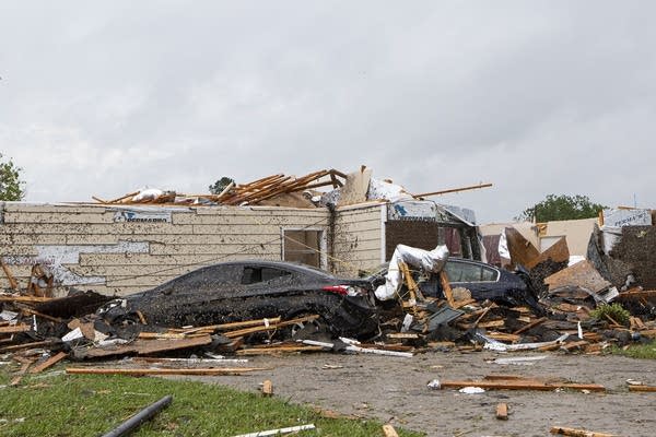 A damaged home.