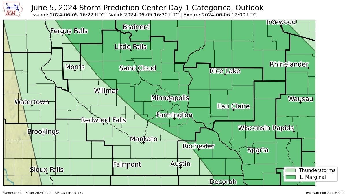 Marginal severe risk with scattered storms again Wednesday | MPR News