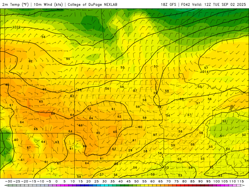 Temperatures Tuesday through Thursday