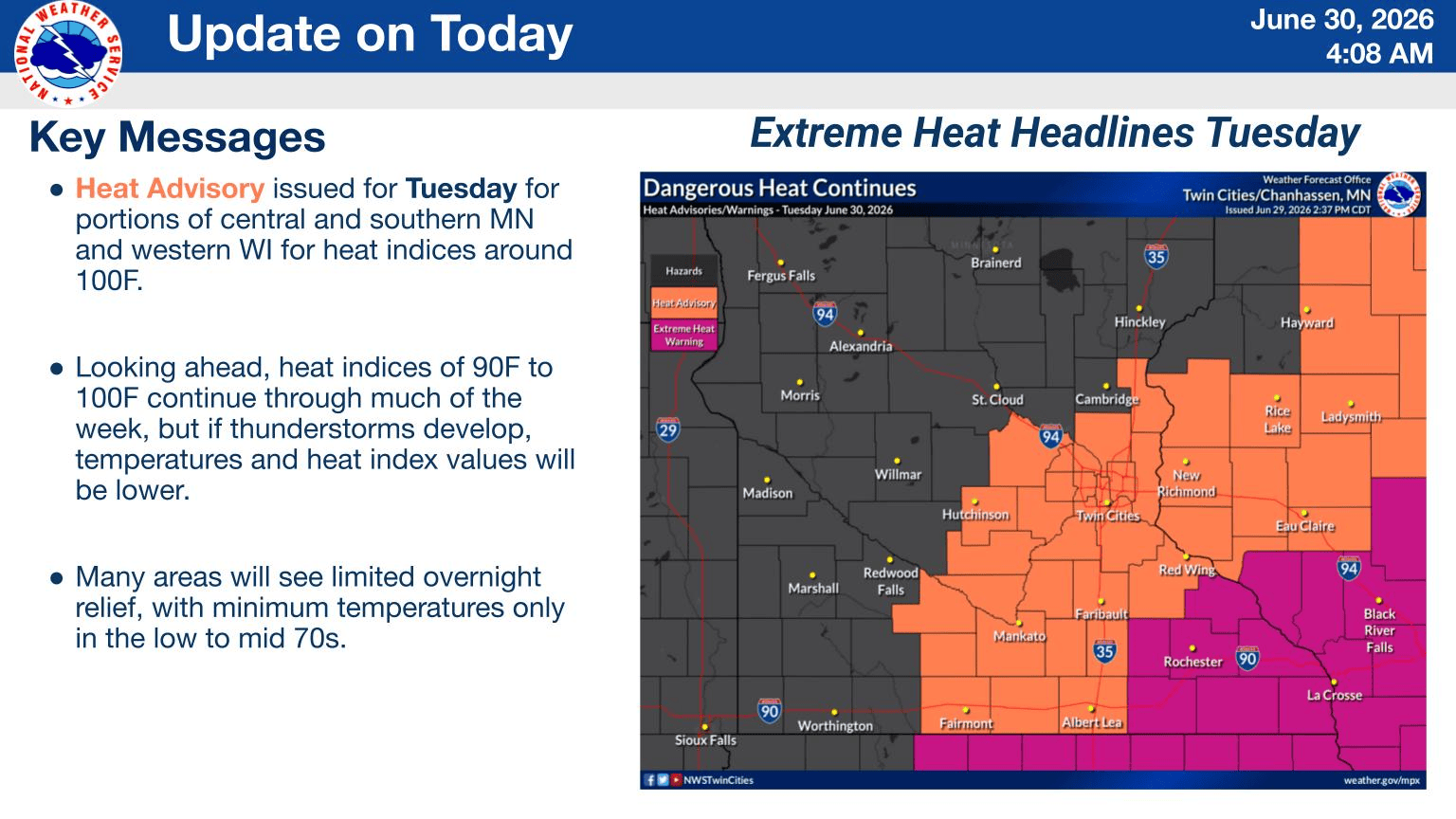 Storm chances, heat and humidity continue