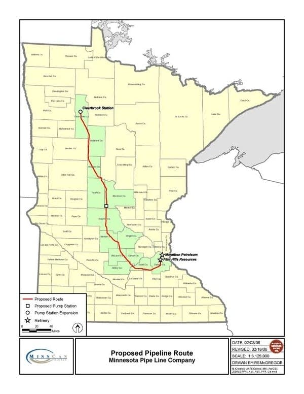 Proposed pipeline route