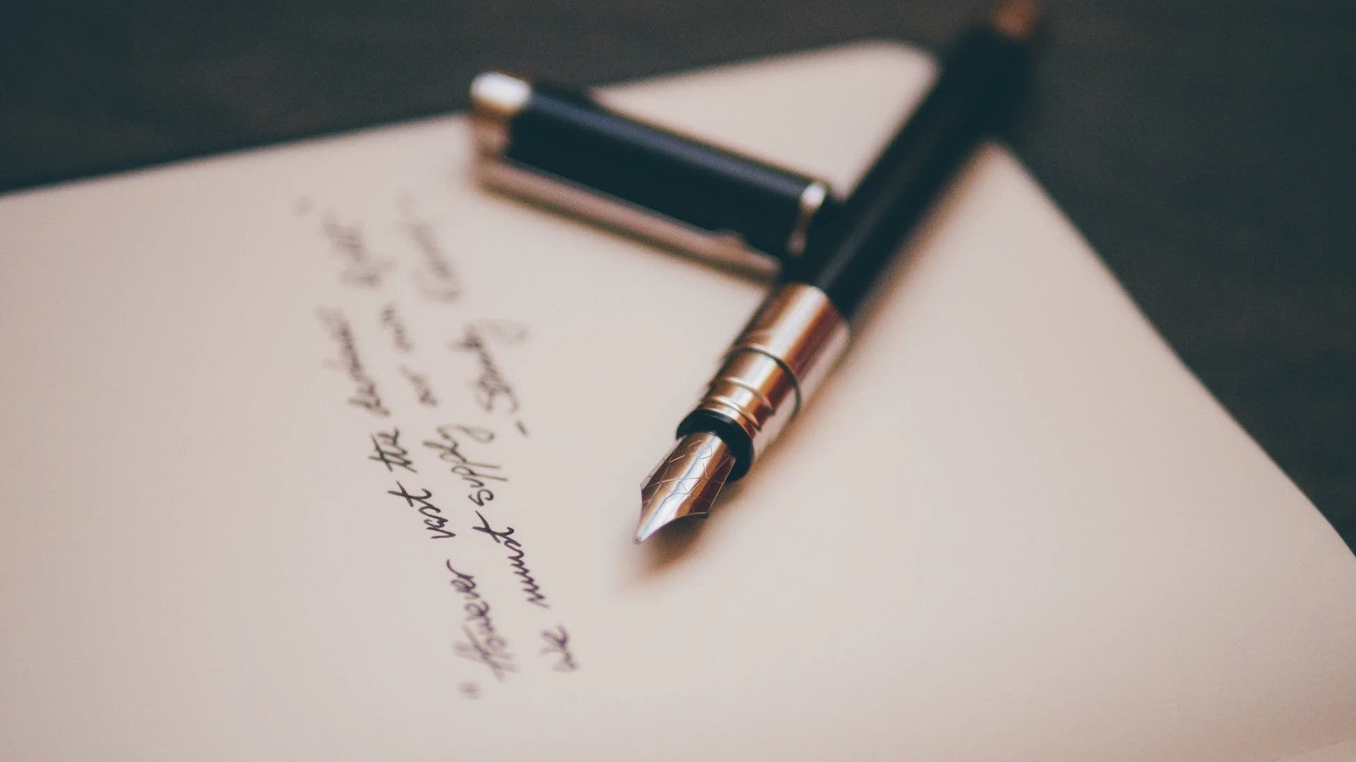 Composing a poem.
