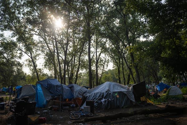 An encampment in the forest