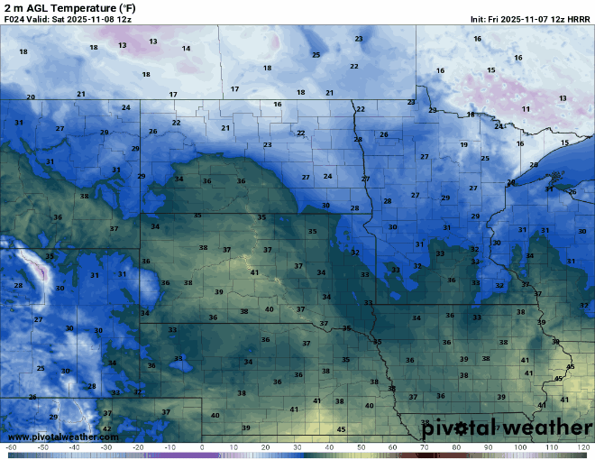 Temperatures Saturday 6 a.m  to 6 p.m.