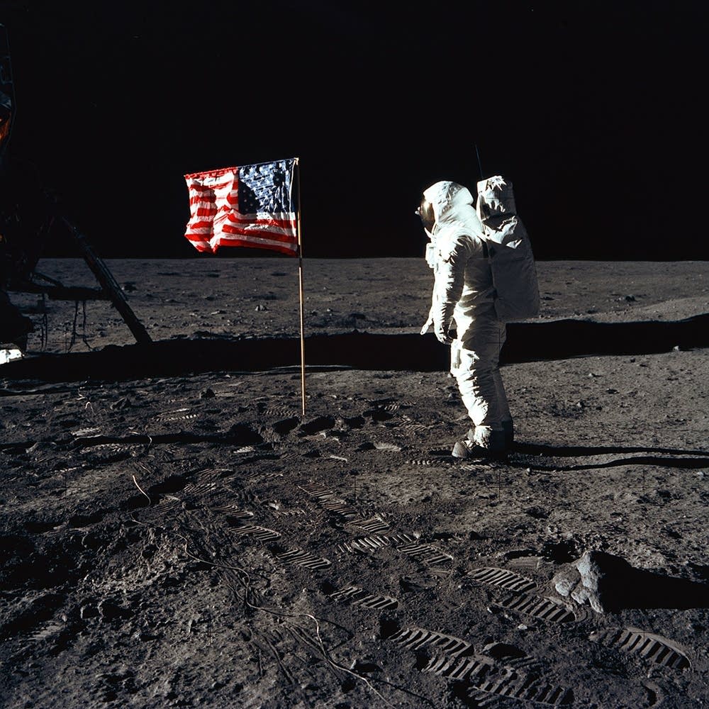 Buzz Aldrin on the moon