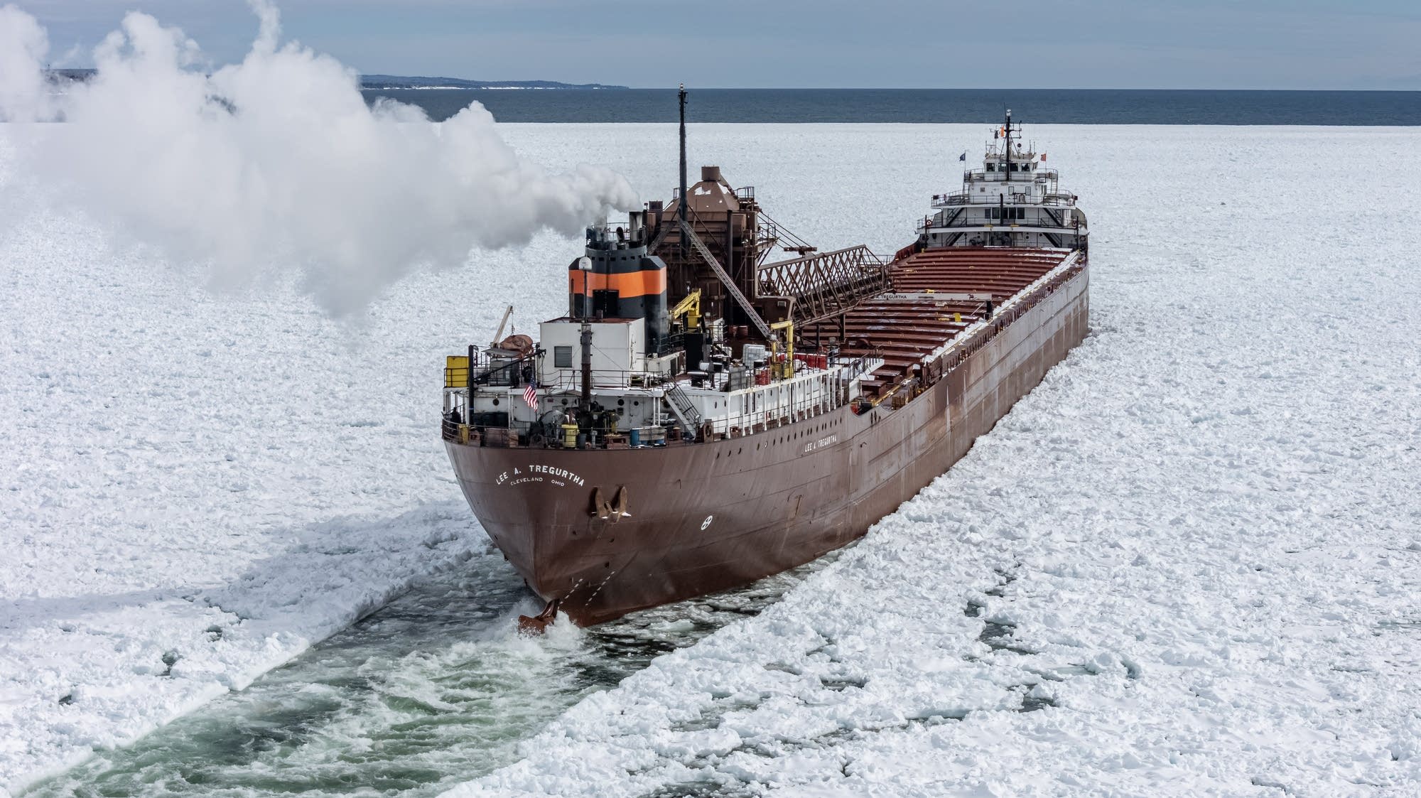Freighter caught in ice requires Coast Guard help