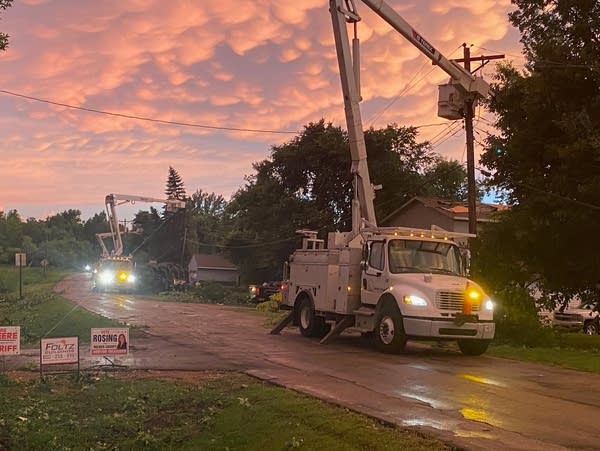 Utility crews work to repair power outages