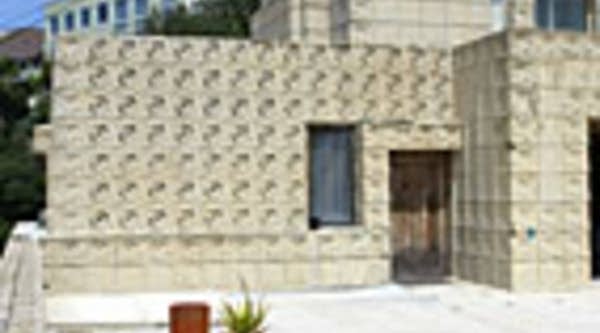 The grandest of Frank Lloyd Wright's textile block houses, the 1924 Ennis-Brown House, in Los Angeles.