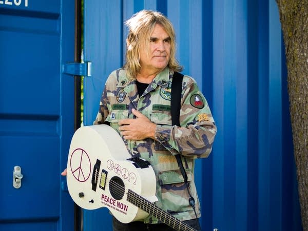 Mike Peters of the Alarm visits the MPR booth at the Minnesota State Fair.