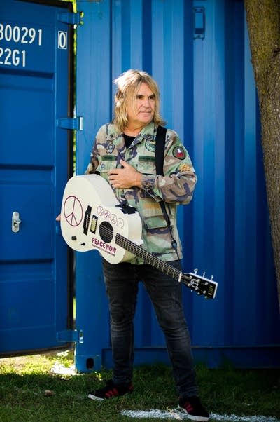 Mike Peters of the Alarm at the MPR booth