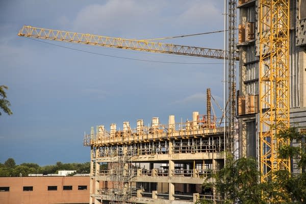 Cranes dominate the skyline in Rochester.