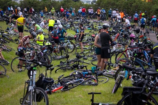 Hundreds of bicycles