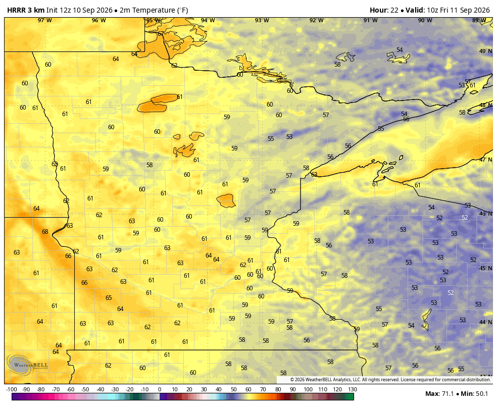 Low temps tonight