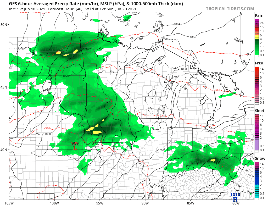 NOAA GFS model Sunday