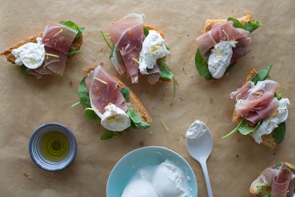 Burrata and prosciutto