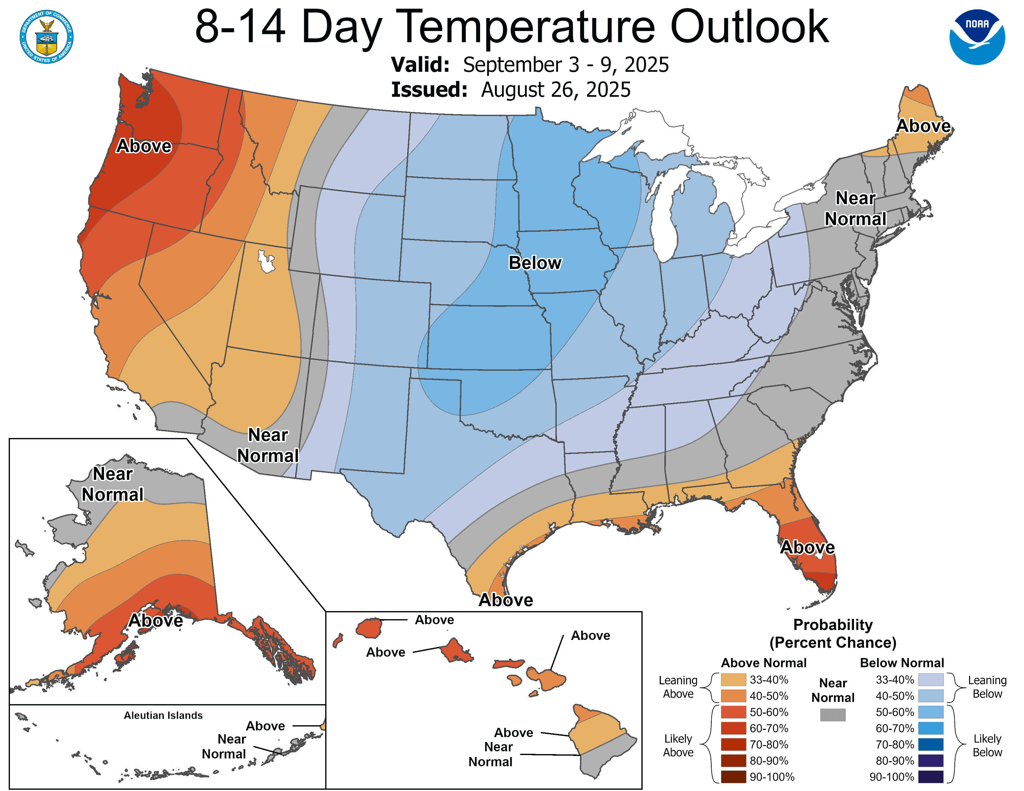 NOAA 8 to 14-day temperature outlook