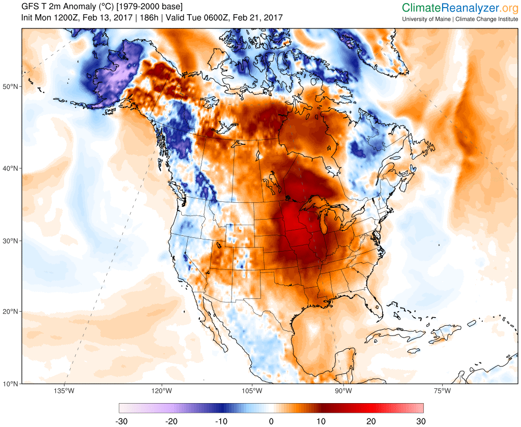 Alternate Weather Reality: 60 degrees next Monday?