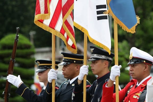 Change-of-command ceremony in South Korea.