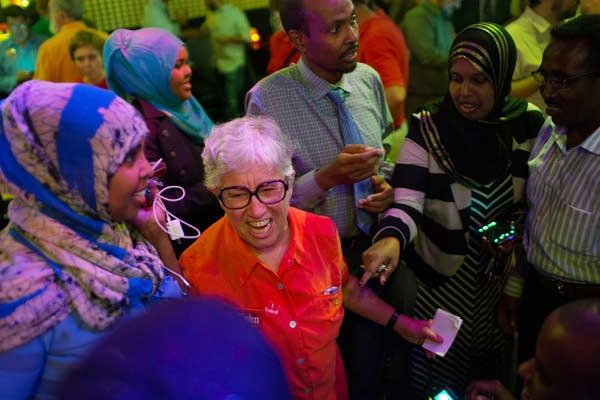 Phyllis Kahn celebrates