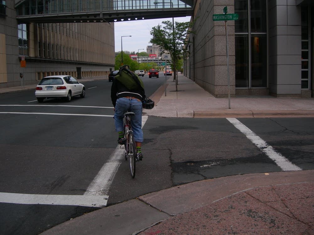 Pedro Perez bikes to work