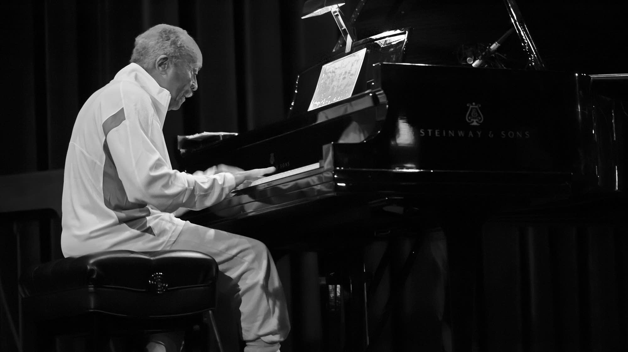 Cecil Taylor's piano lightning bolts are precisely targeted in this