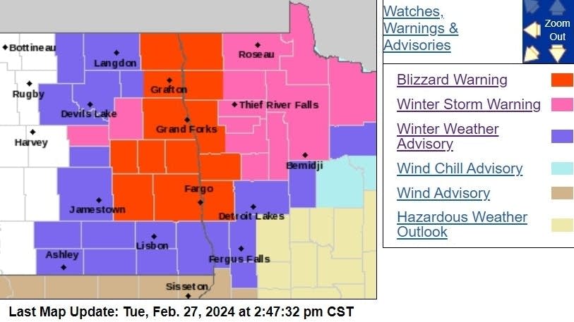 Blizzard warning northwest; a shot of rush hour snow for Twin Cities ...