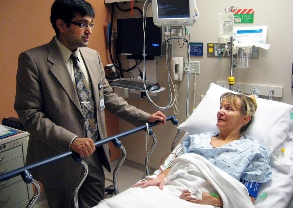 Consulting with doctor