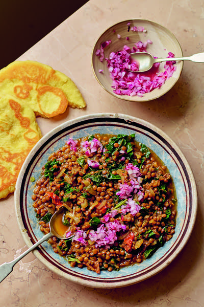 Adis (Lentil Stew with Sun-dried Tomatoes and Kale)