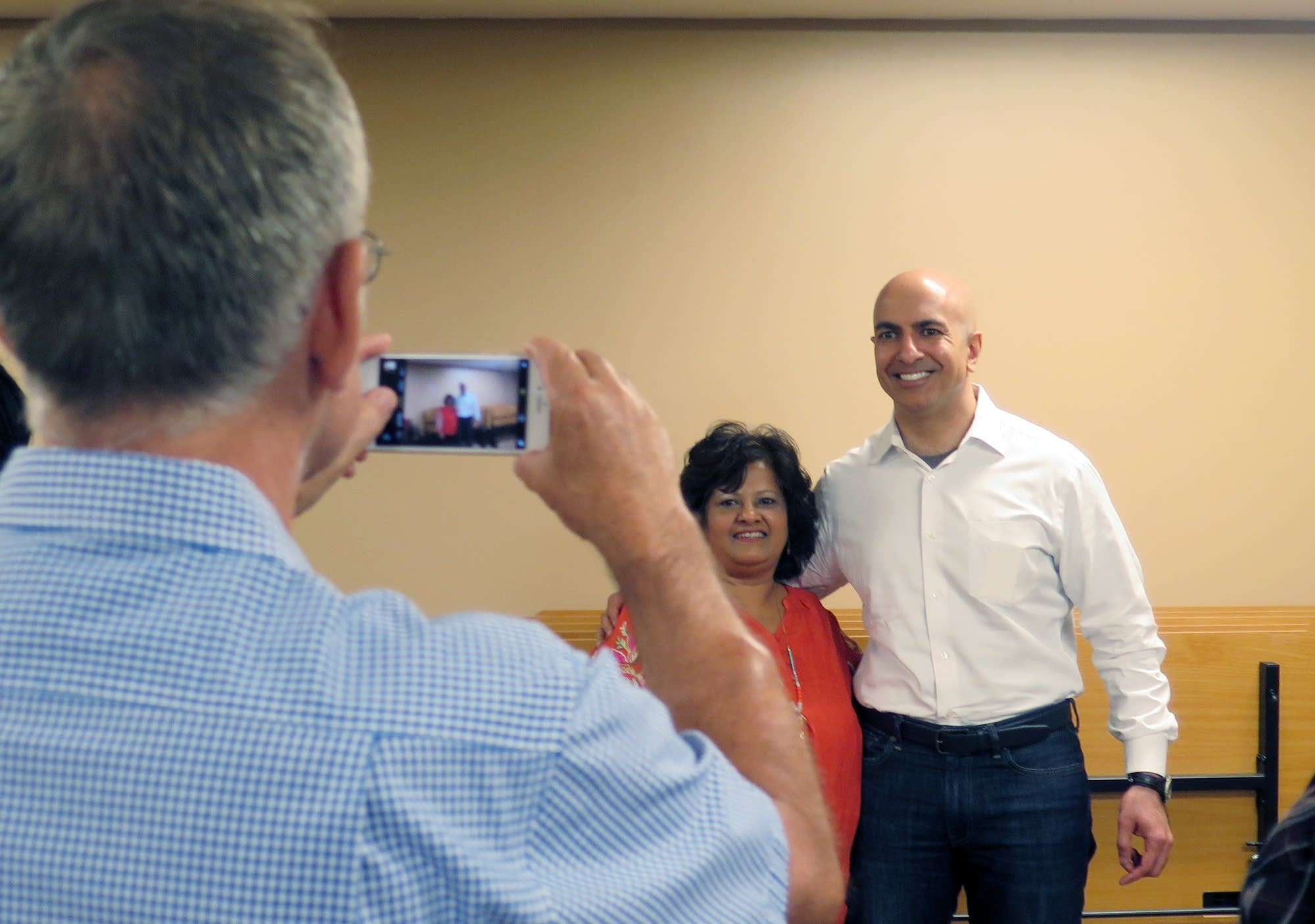 Neel Kashkari poses for a photo during a visit to Worthington.