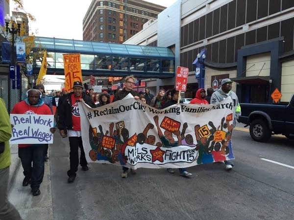 Protesters march through Minneapolis