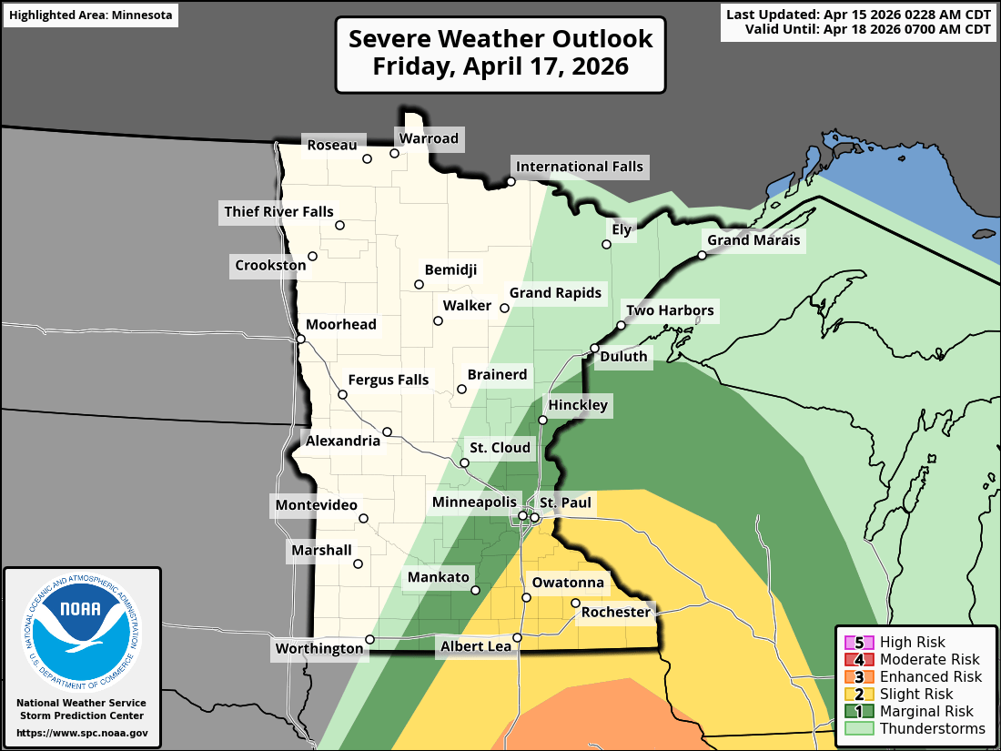 Slight risk for severe Friday