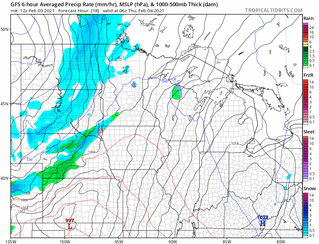 NOAA GFS model Thursday