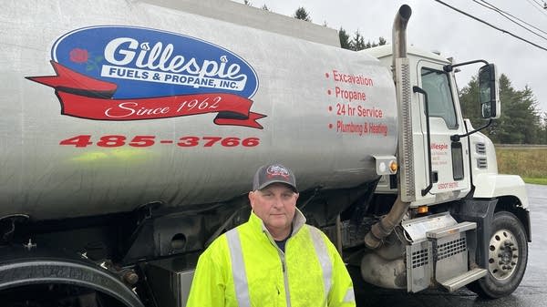 Todd Lavalley drives a heating oil delivery truck for Gillespie Fuels & Propane in central Vermont. Delivery companies face higher diesel costs, along with customers facing a spike in heating oil prices.