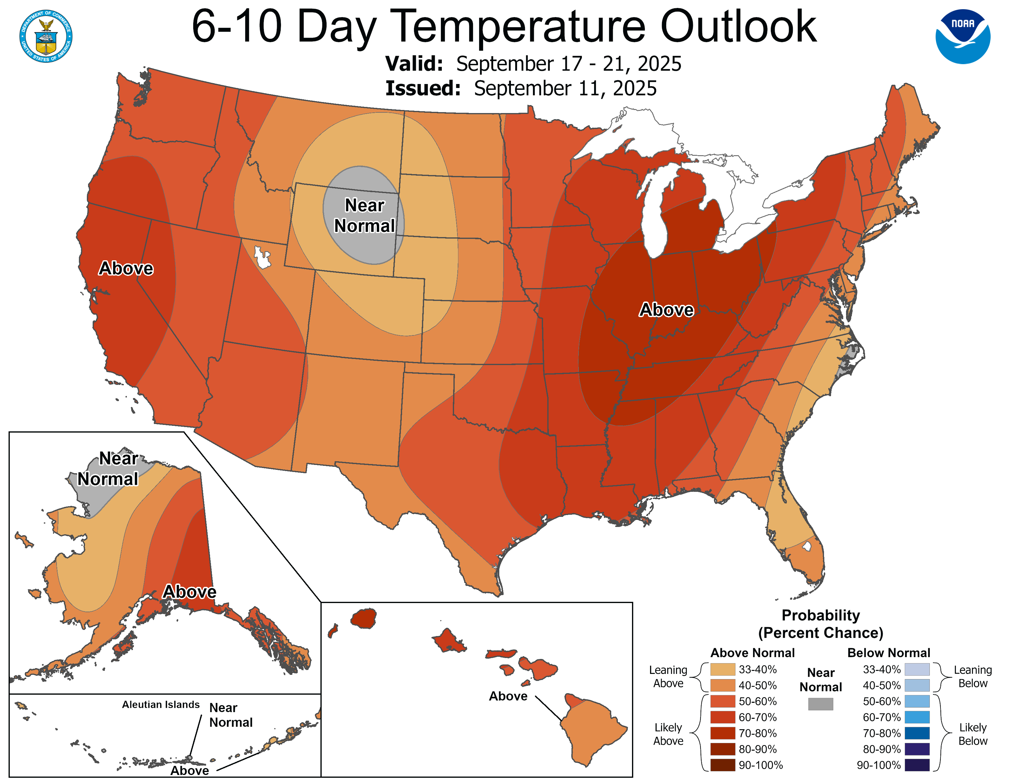 NOAA 6 to 10-day temperature outlook