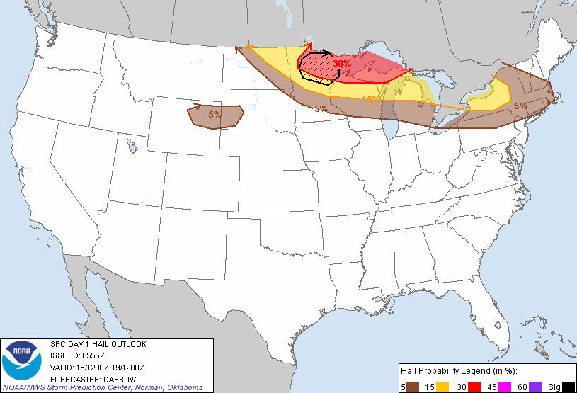 SPC outlook for hail