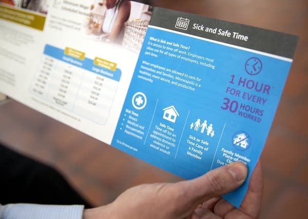 A flyer gives information about safe and sick time. 