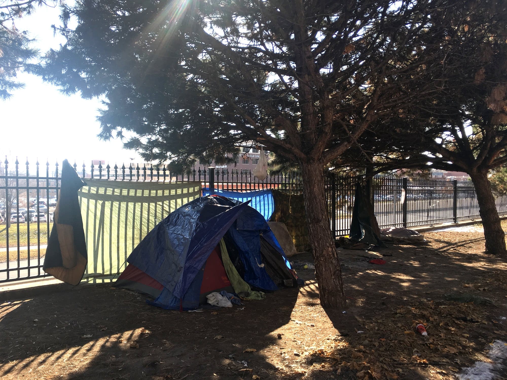 A tent in the homeless encampment in St. Paul.