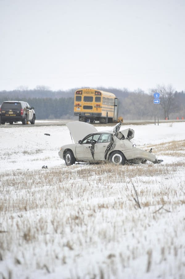 Minn. teen killed after car hits school bus