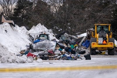 pile of personal belongings on a winter day