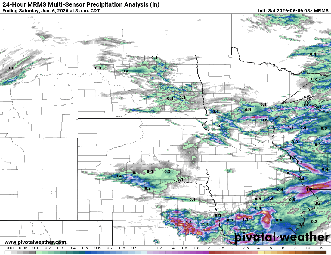 24-hour rainfall totals