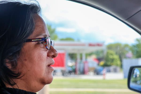 A woman driving