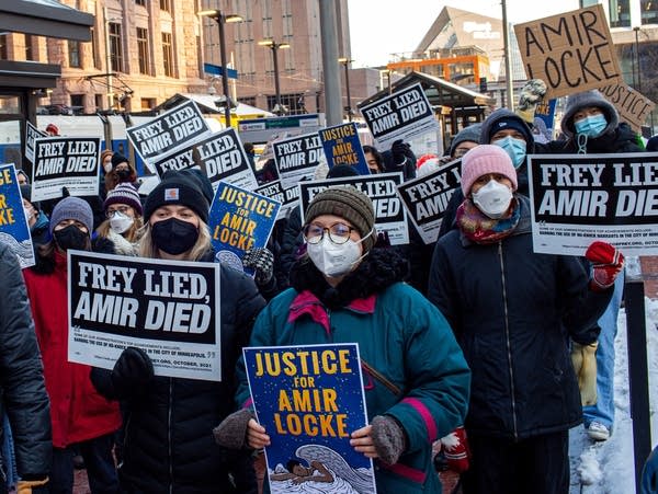 Photos: Protesters march in downtown Minneapolis, calling for justice for Amir Locke