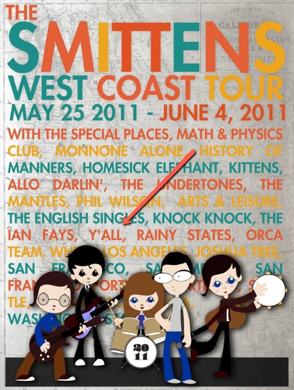 A 2011 concert poster for The Smittens