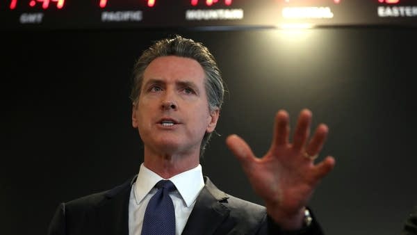 California Gov. Gavin Newsom speaks about COVID-19 at the California Department of Public Health on Feb. 27, 2020 in Sacramento, California. 