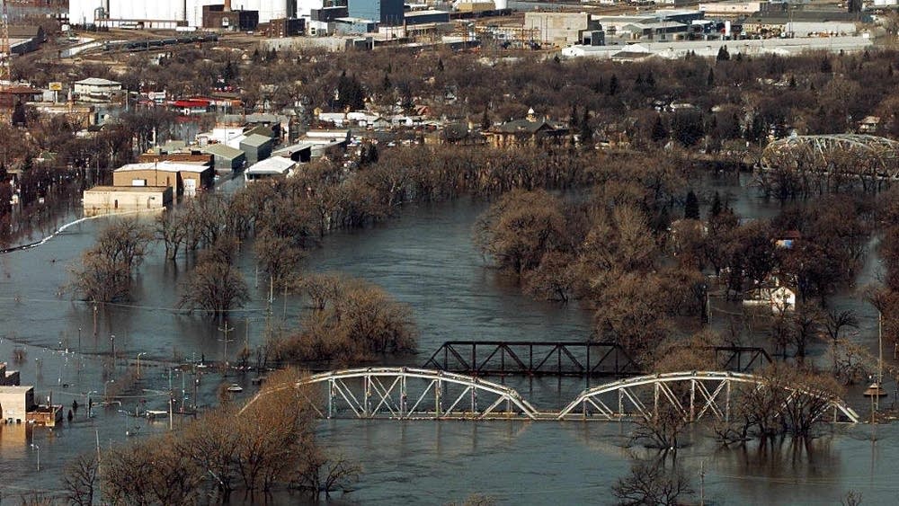 Flooded bridge