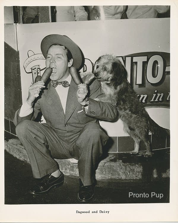 Actor Arthur Lake and Daisy the dog