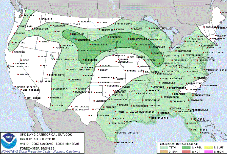 June 29 - Sunday svr outlook