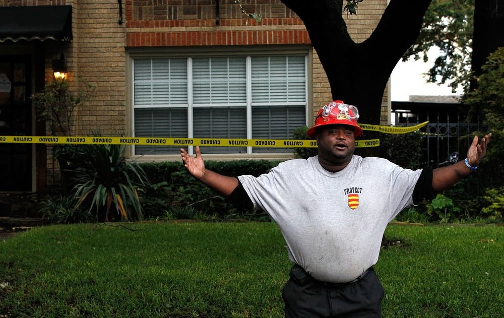 A hazmat worker in Dallas, Texas