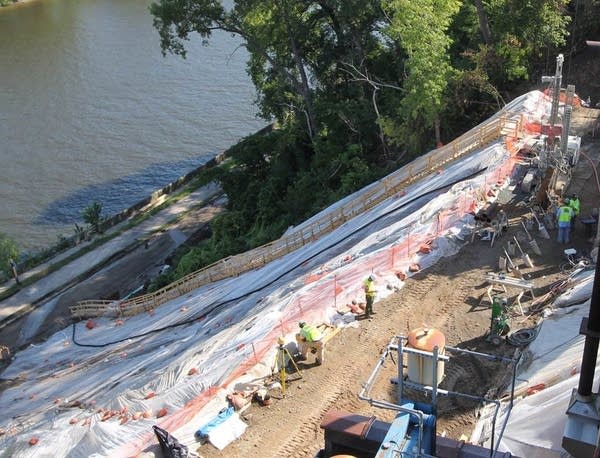 Crews work on repairing West River Parkway