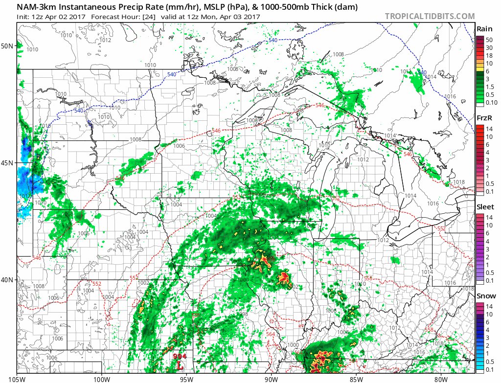 Lots of clouds, shower chance too